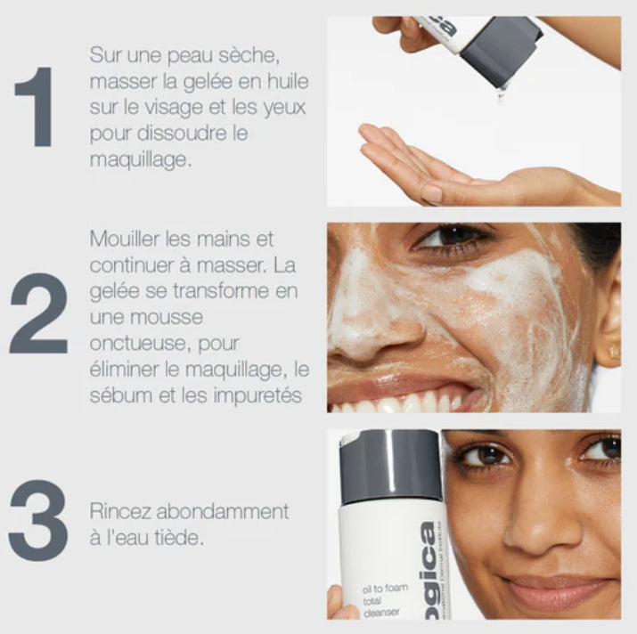 Oil to Foam Total Cleanser – Démaquillant & nettoyant visage huile-en-mousse Marine Lemaitre Skincare